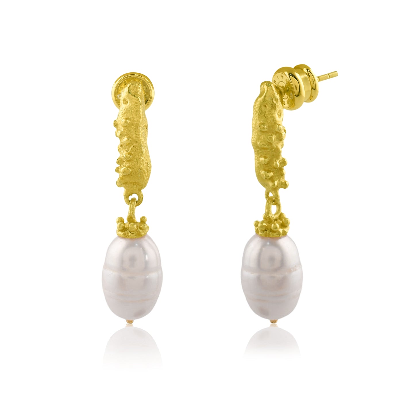 Granulated Pearl Drop Earrings