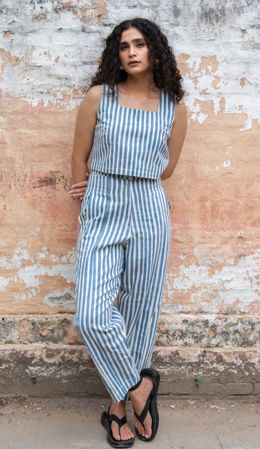 Emi Pants - Blue Stripes