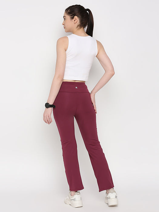 Tuna Active Wine Color Boot Cut Pants