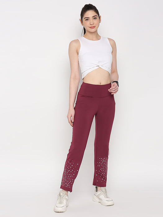 Tuna Active Wine Color Boot Cut Pants