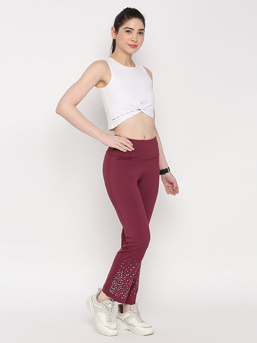 Tuna Active Wine Color Boot Cut Pants