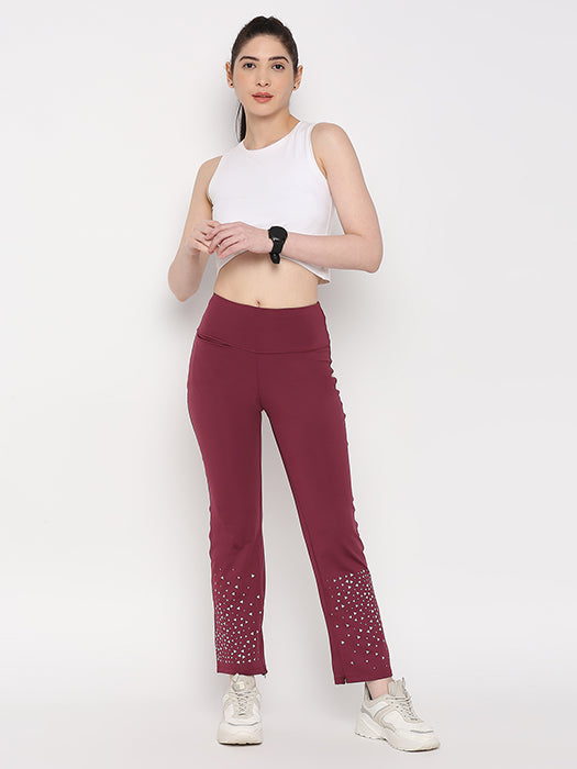 Tuna Active Wine Color Boot Cut Pants