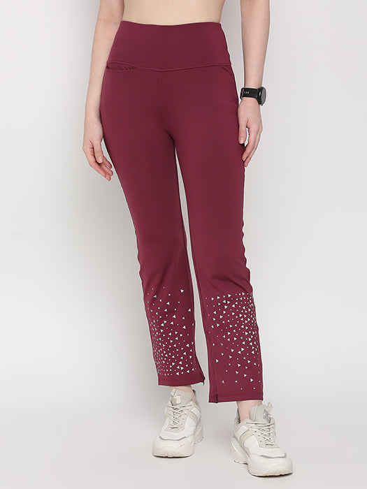 Tuna Active Wine Color Boot Cut Pants