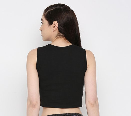 Black Twisted Crop Top