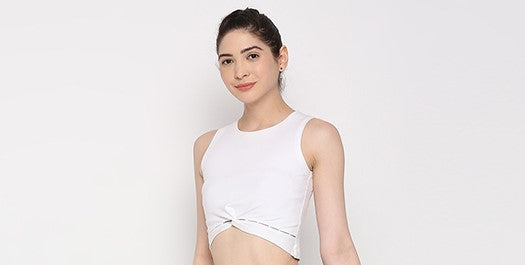 White Twisted Crop Top