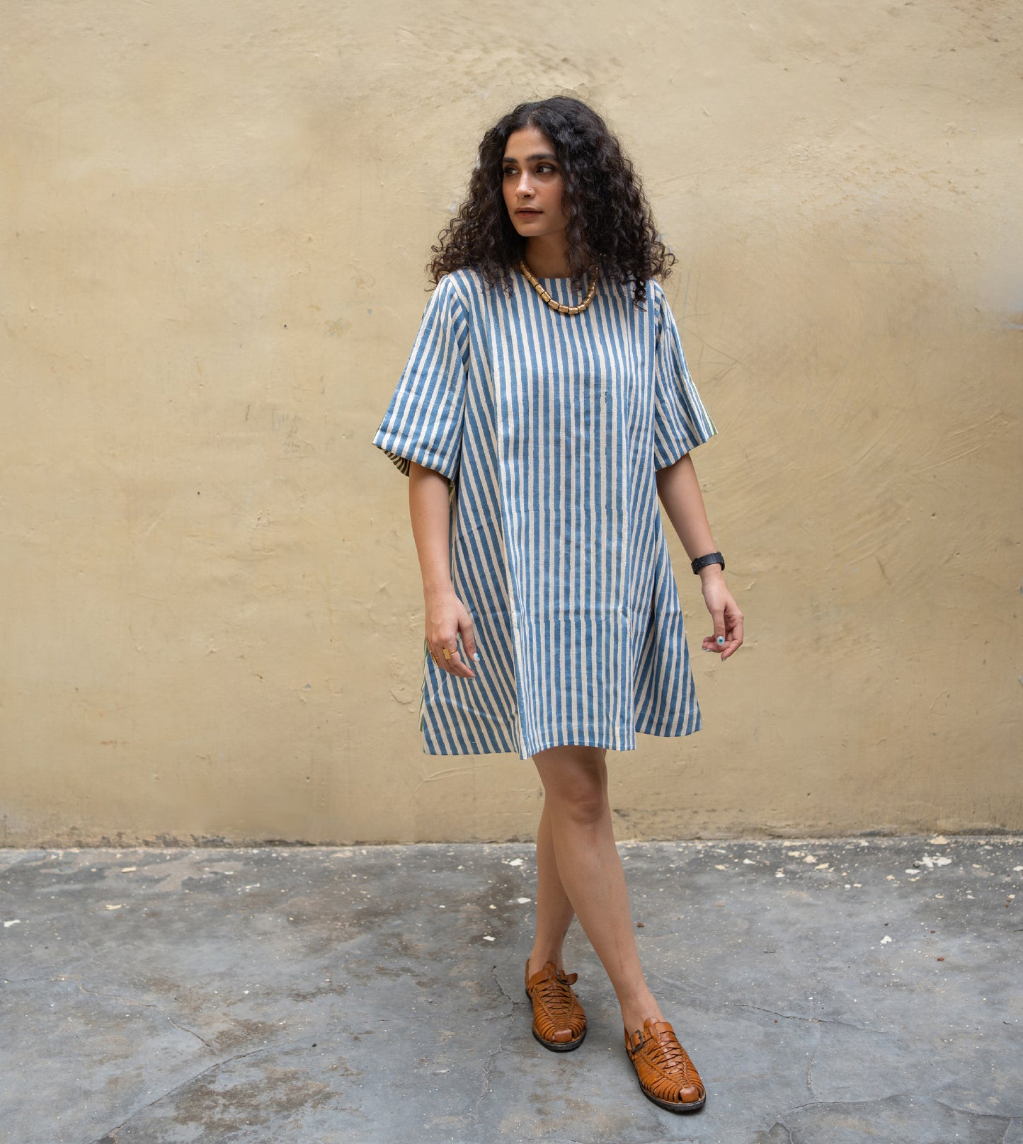 Jun Dress - Dual Stripes