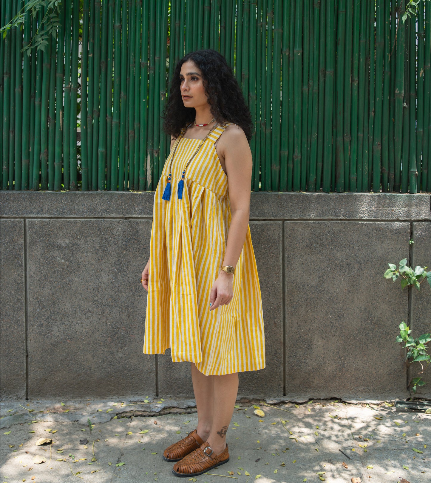 Hana Dress - Yellow Stripes