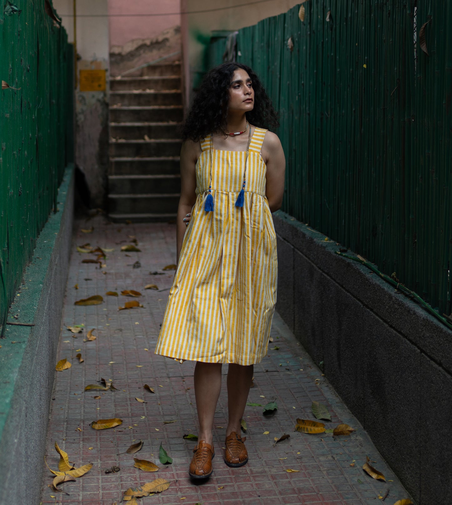 Hana Dress - Yellow Stripes