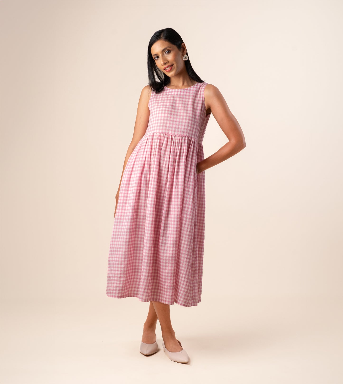 Suki Dress - Gingham Embroidered