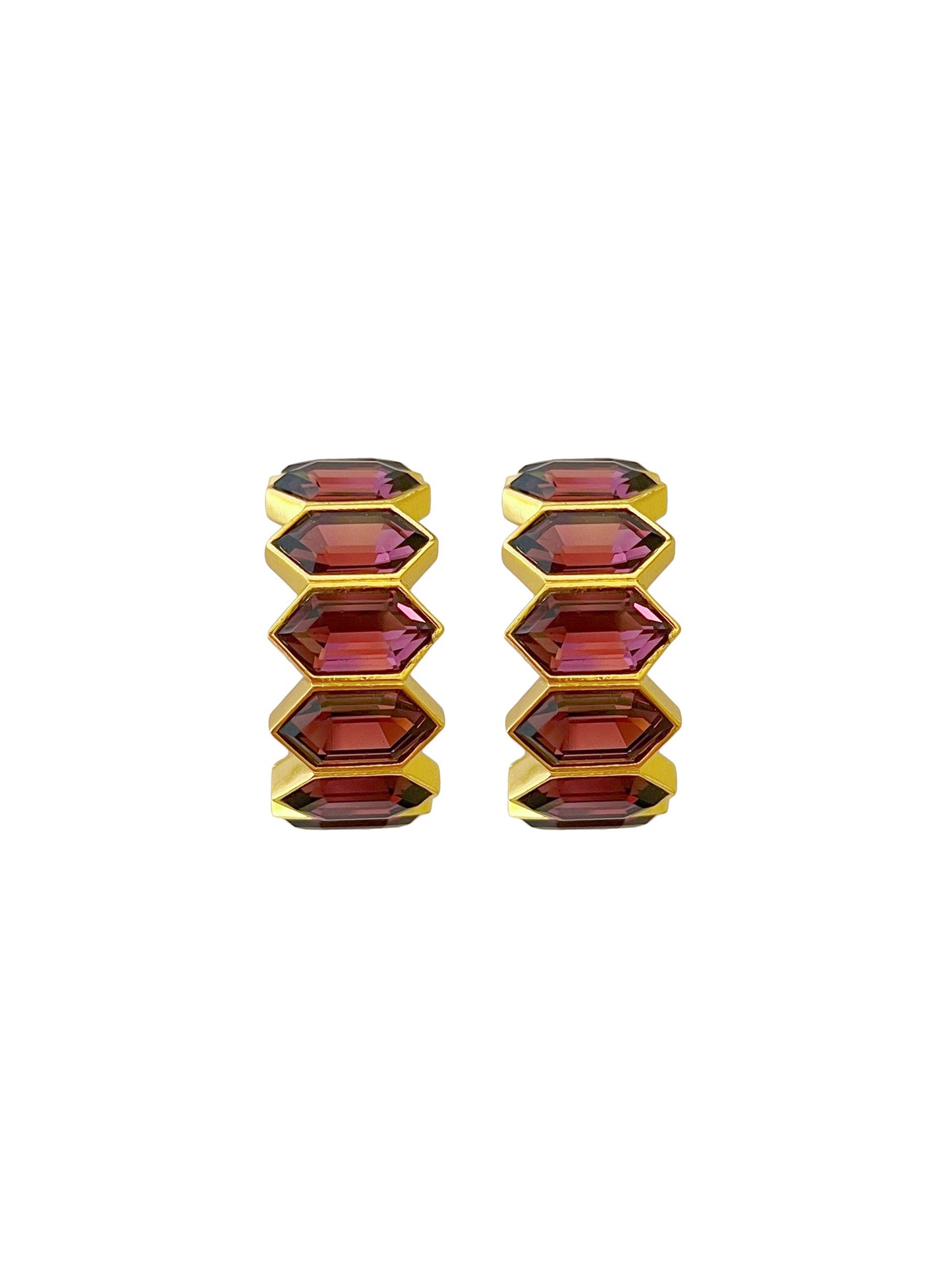 Honeycomb Gem Hoops