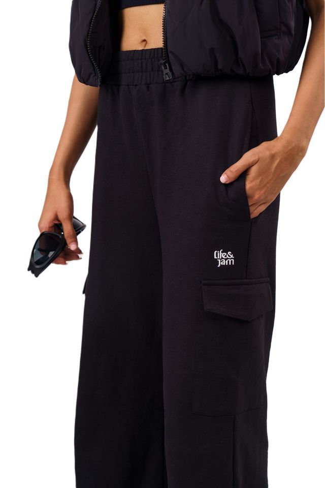 Wide-Leg Adventure Cargos - True Black