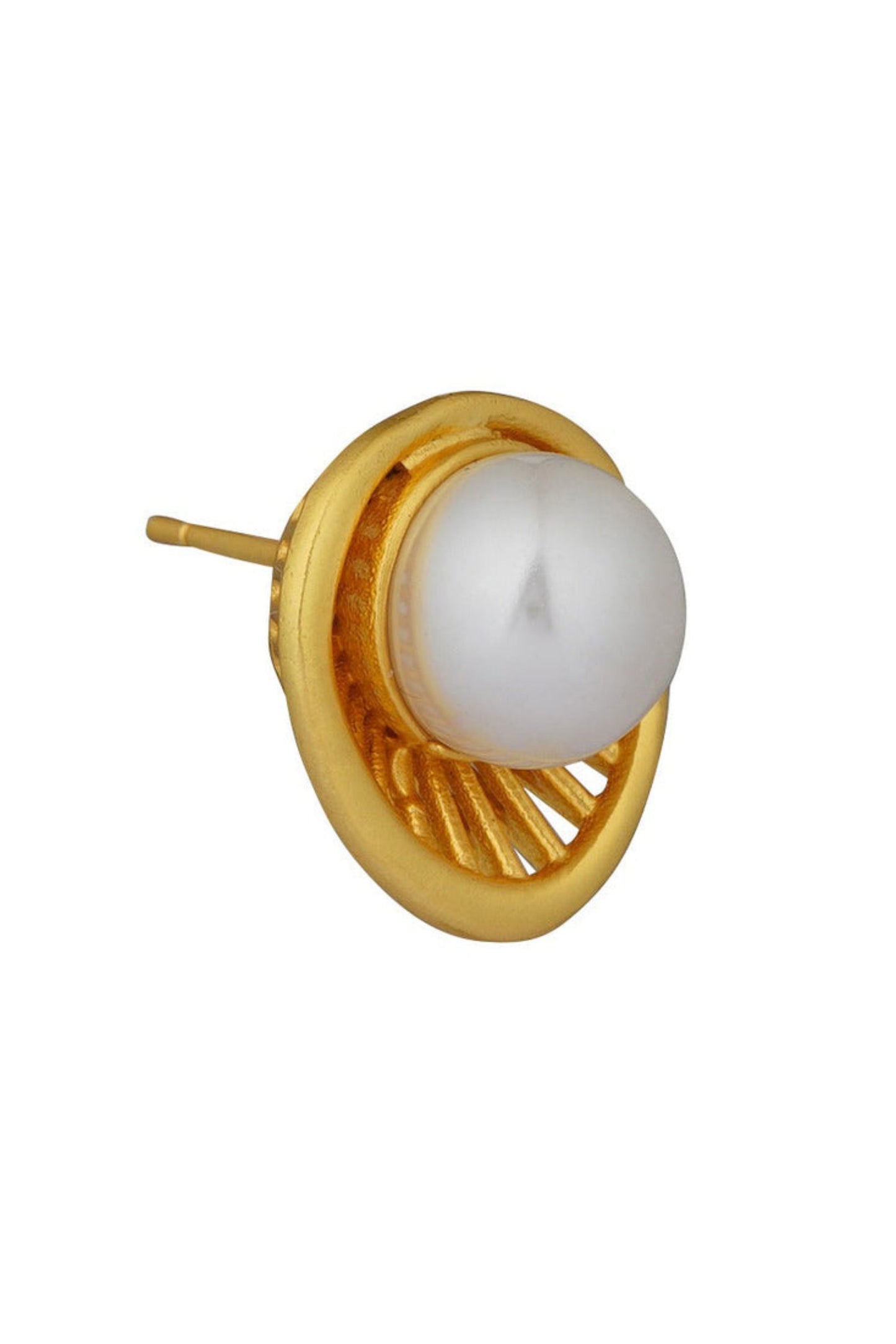 Pearl Zoned Stud Earrings