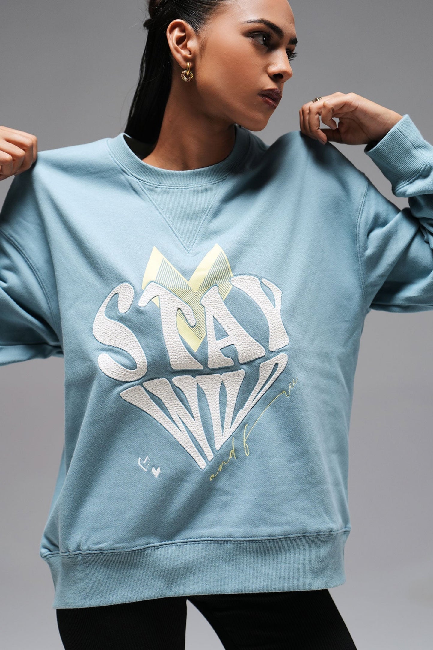 Oversized sweatshirt - light turquoise