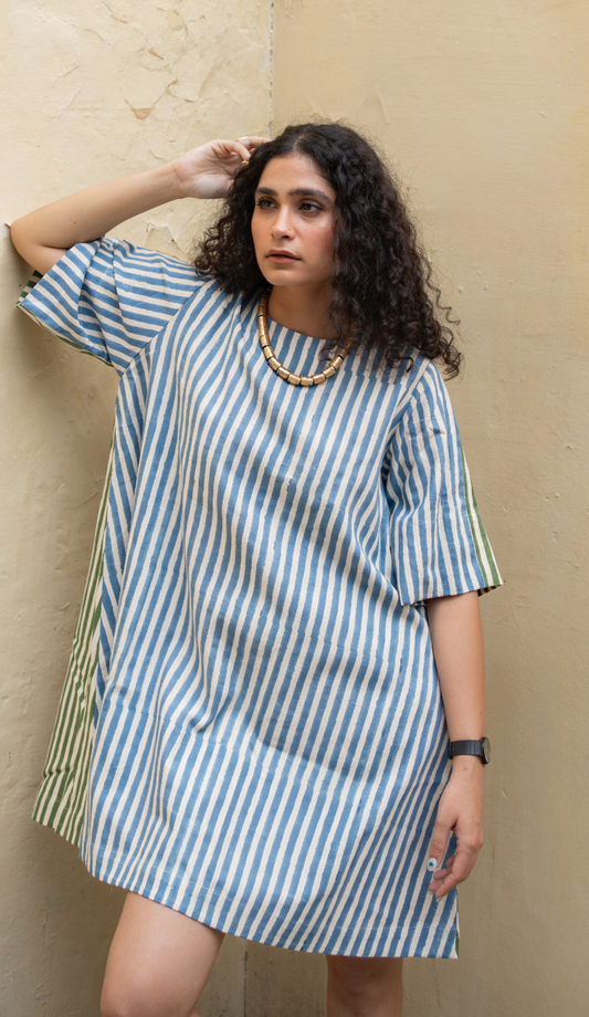 Jun Dress - Dual Stripes