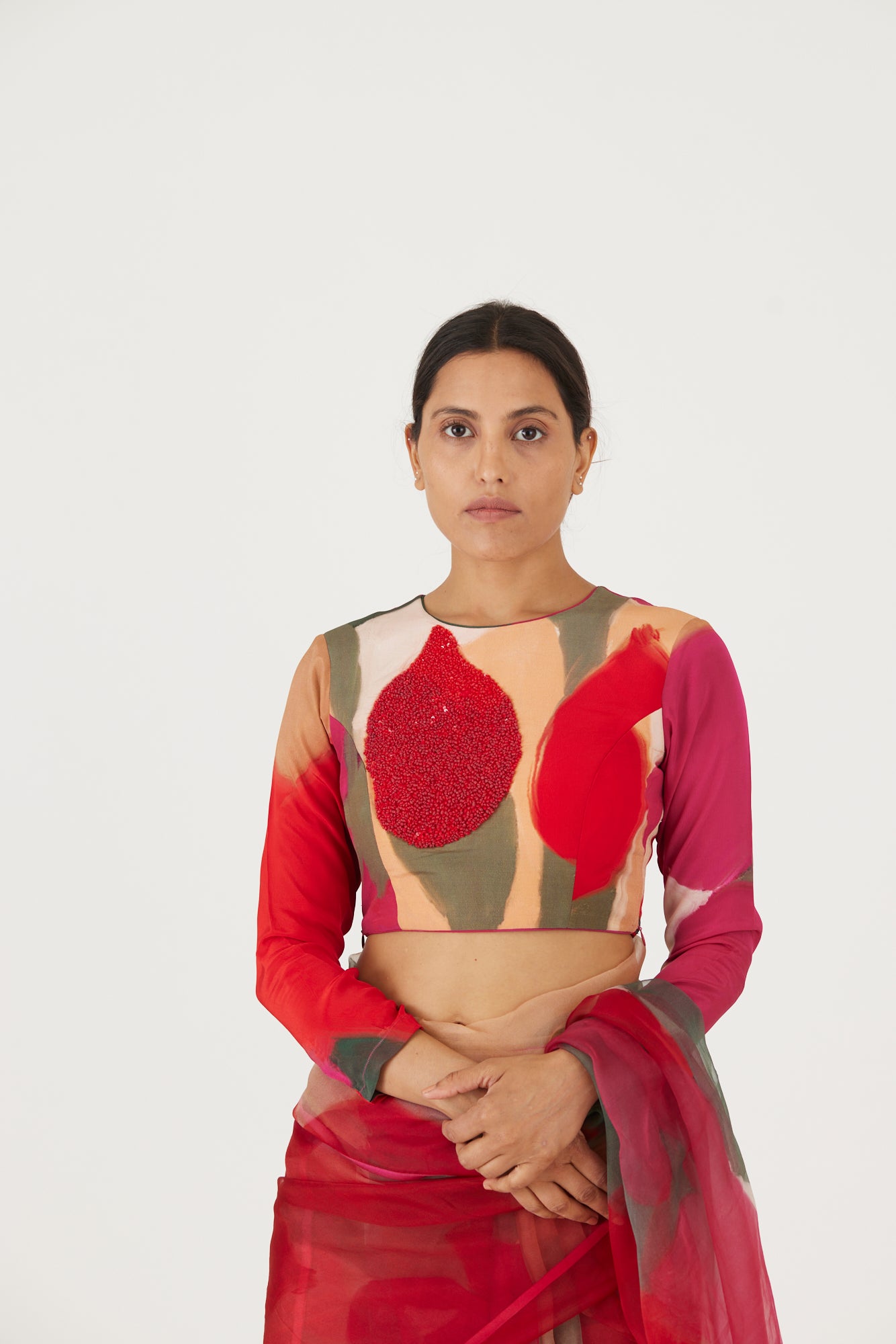 LEI LANI RED EMBROIDERED BLOUSE