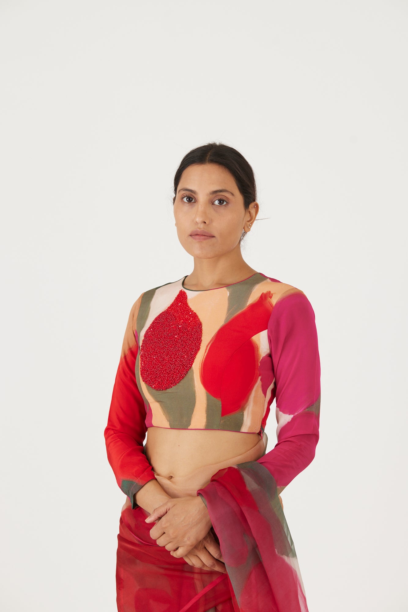 LEI LANI RED EMBROIDERED BLOUSE