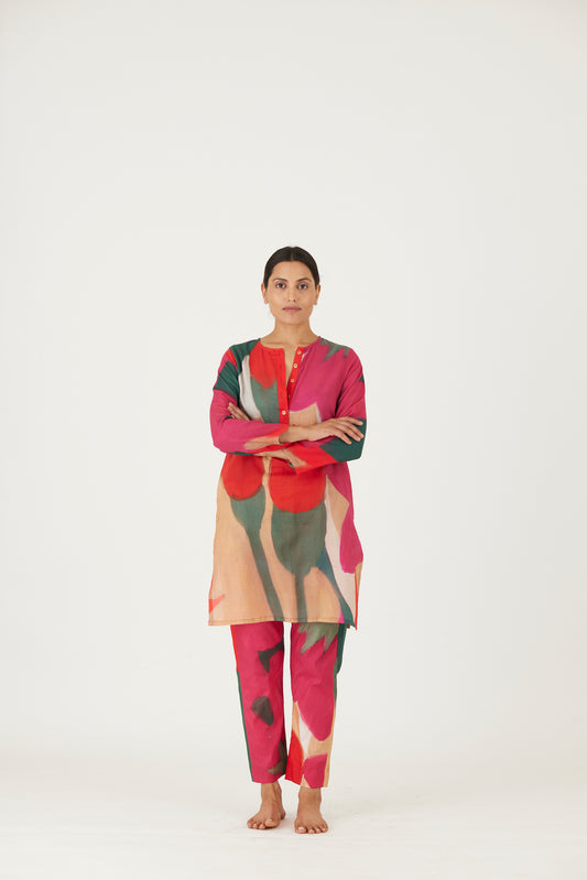 LEI LANI RED SHORT KURTA SET