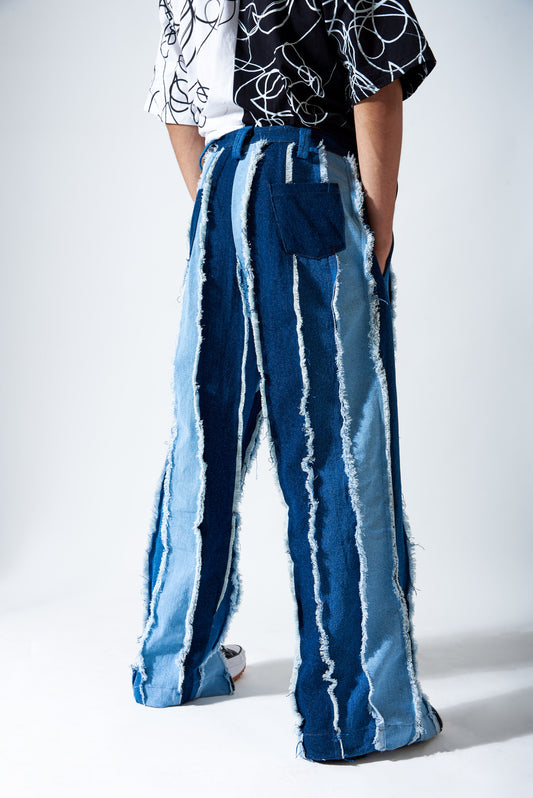 Strip Denim Pant