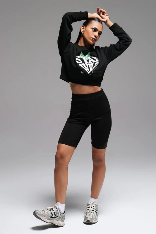 Cropped sweatshirt - black