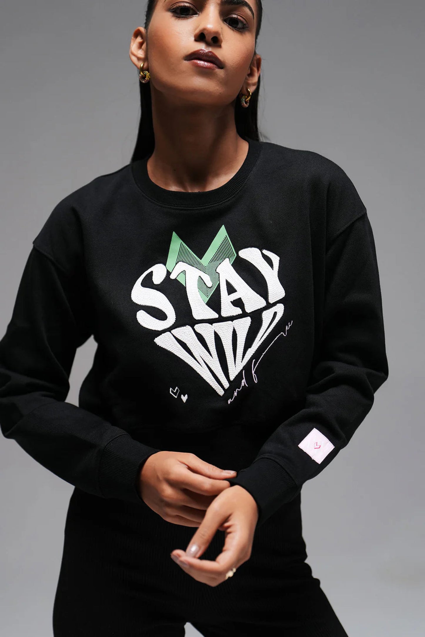 Cropped sweatshirt - black