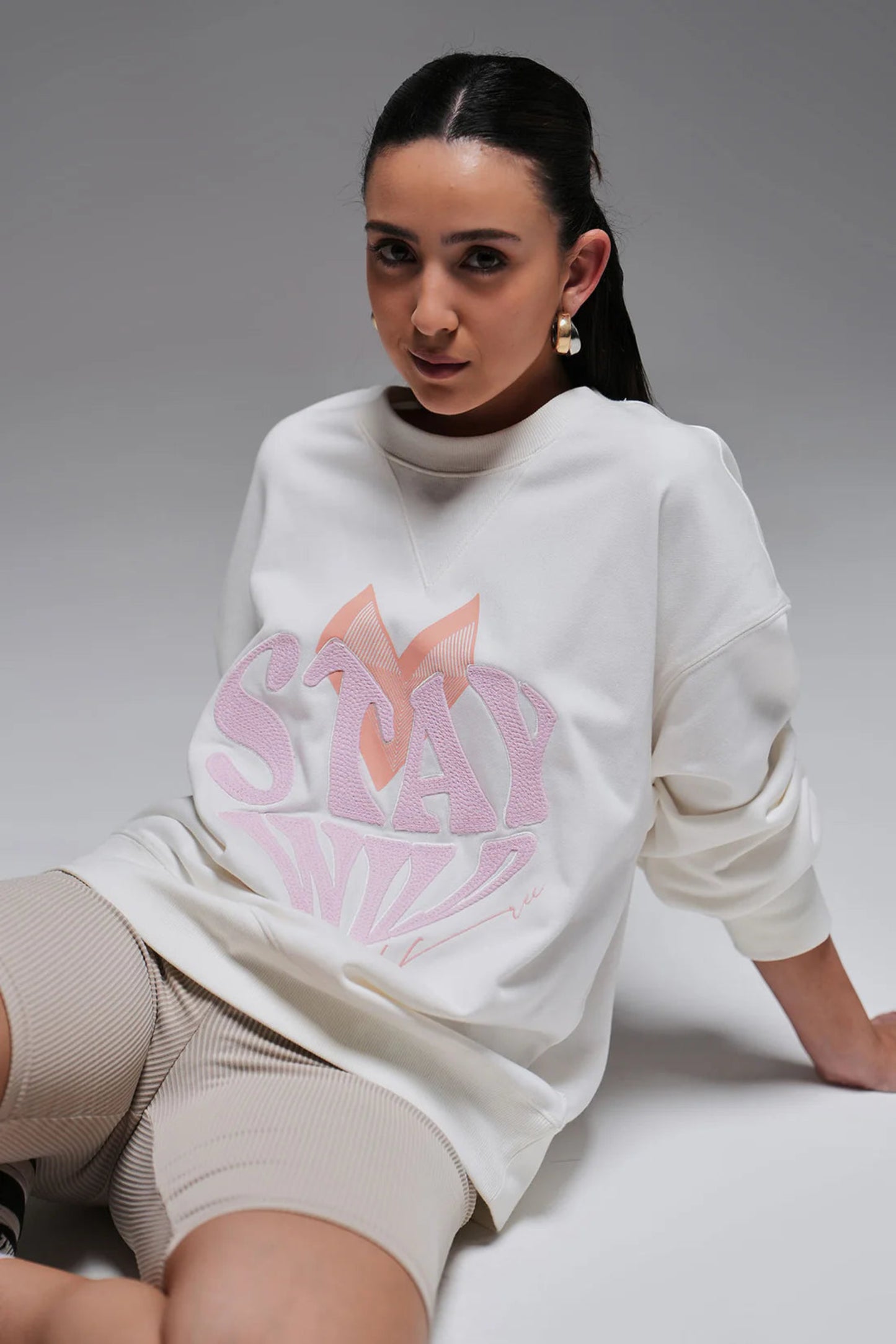 Full length sweatshirt - off white