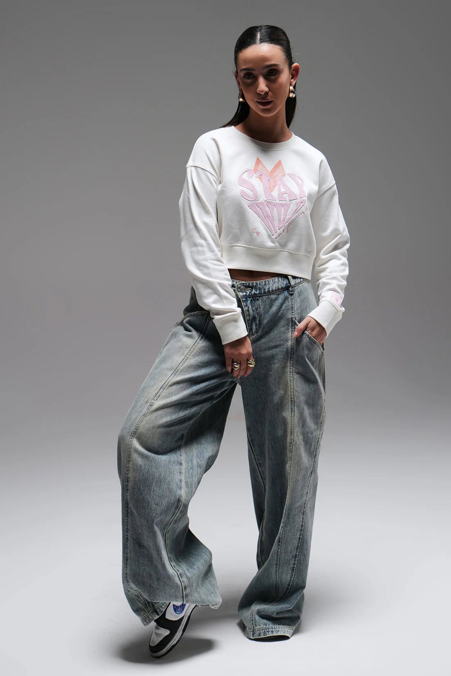 Cropped sweatshirt - off white