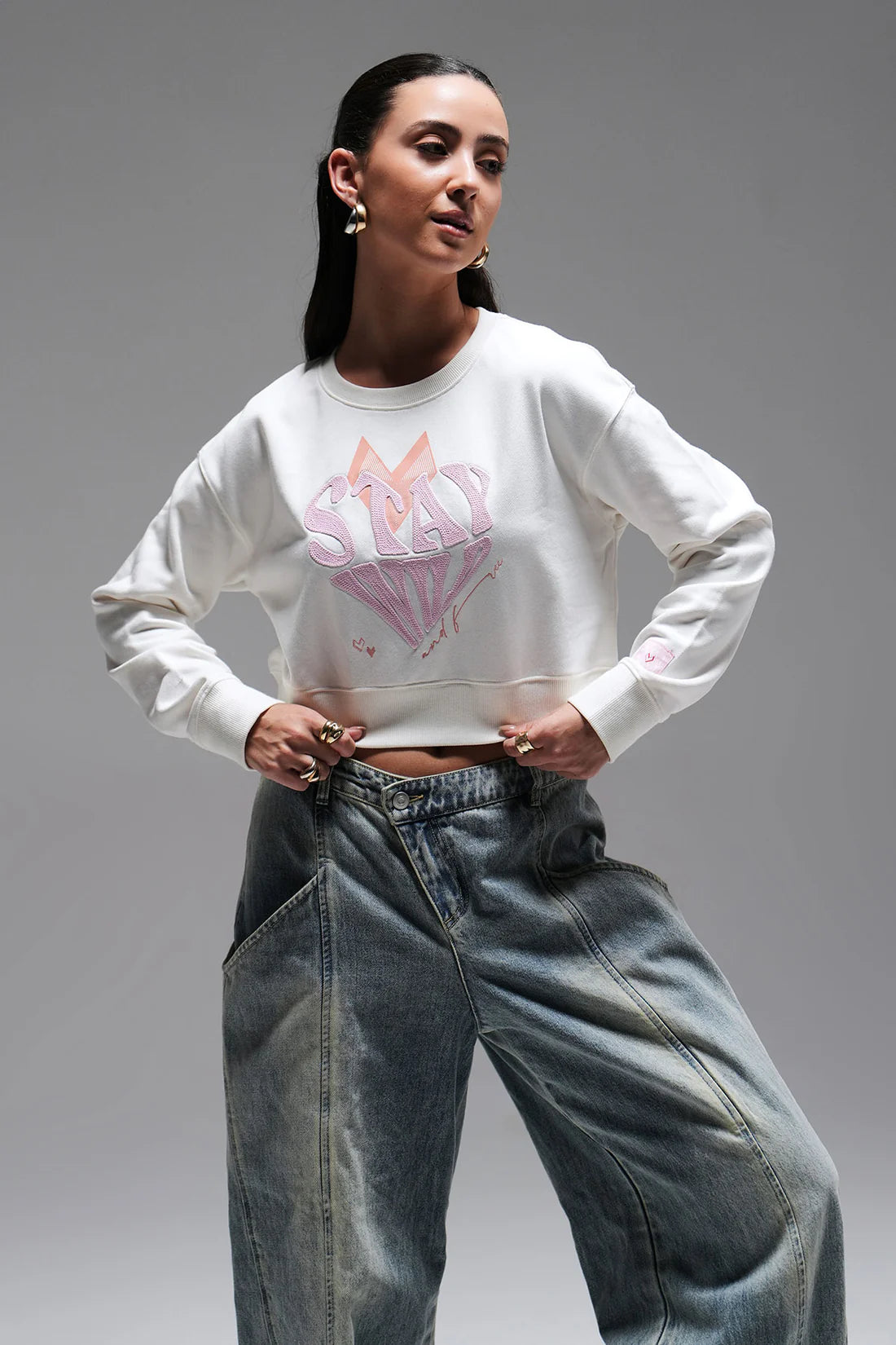 Cropped sweatshirt - off white
