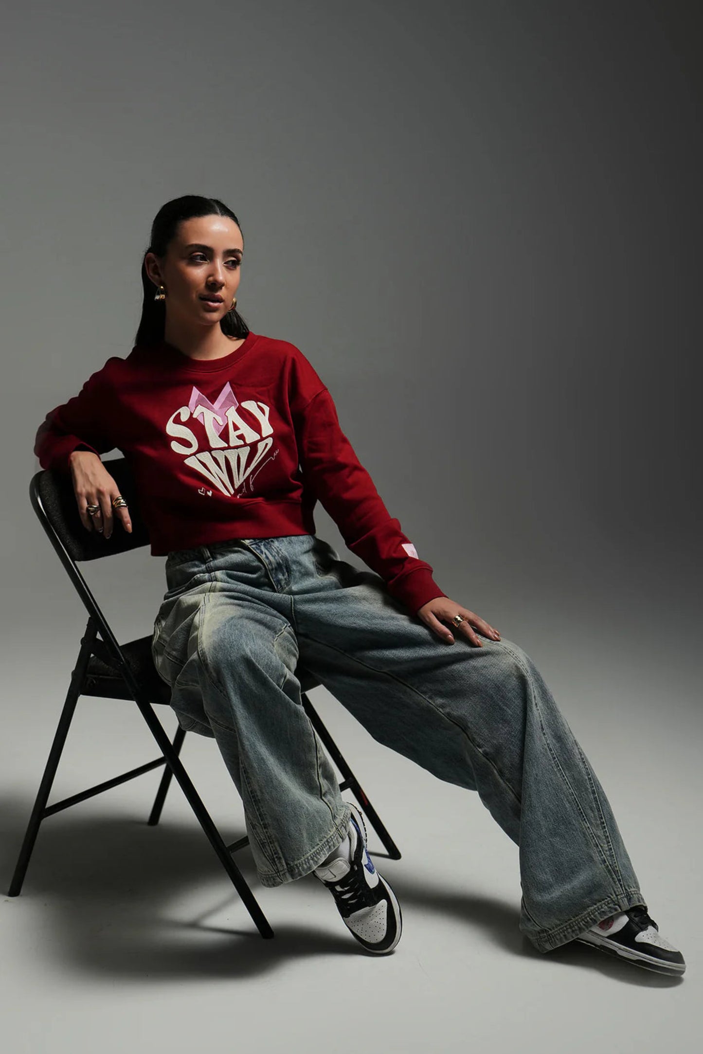 Cropped sweatshirt - red