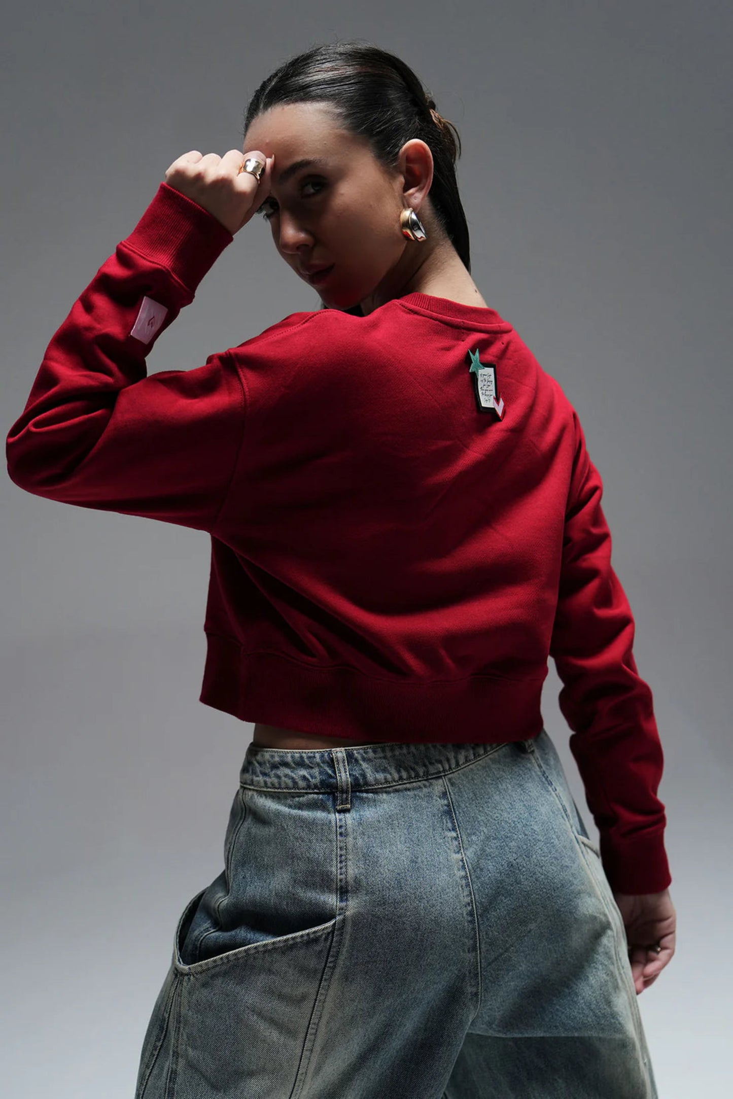 Cropped sweatshirt - red