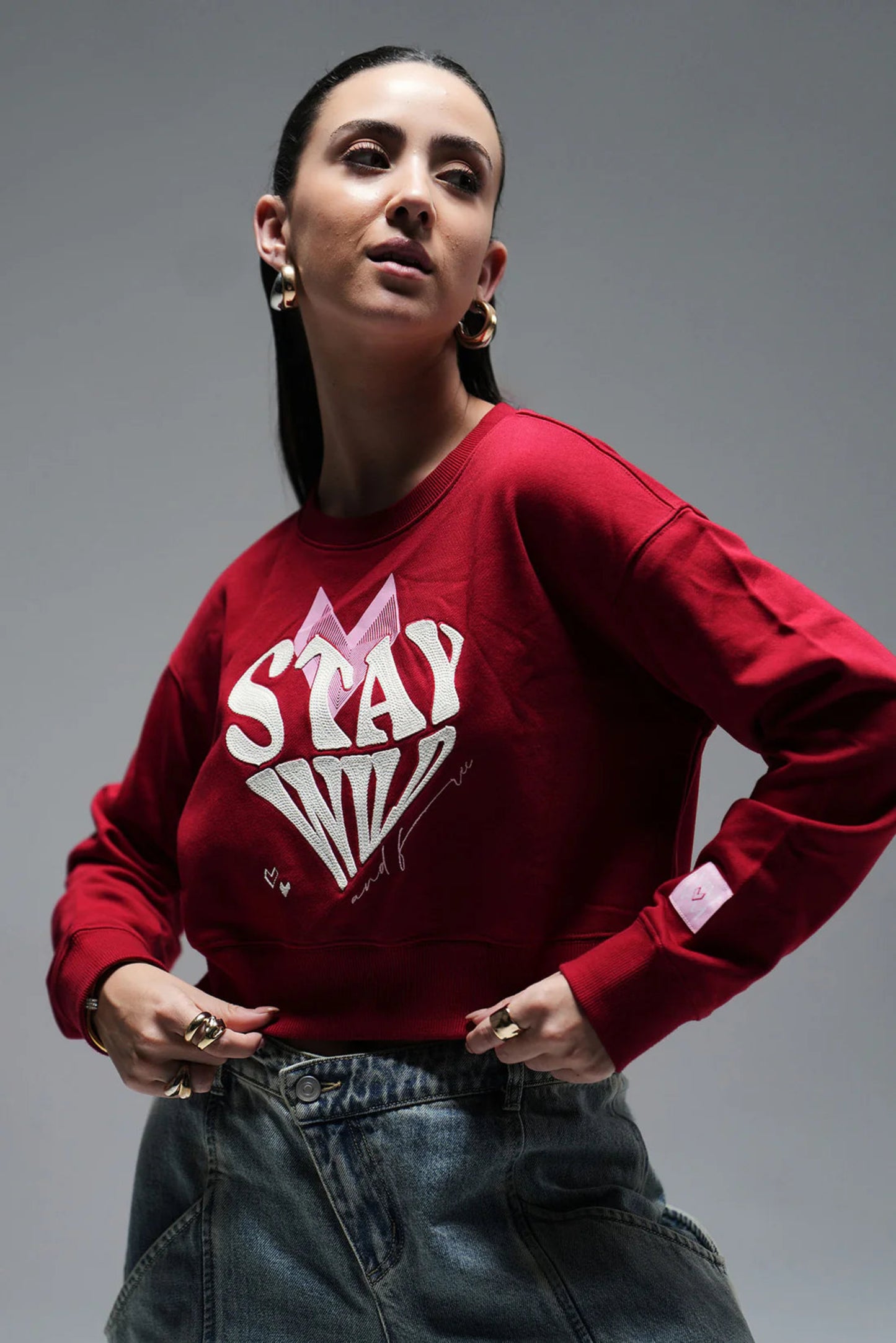 Cropped sweatshirt - red