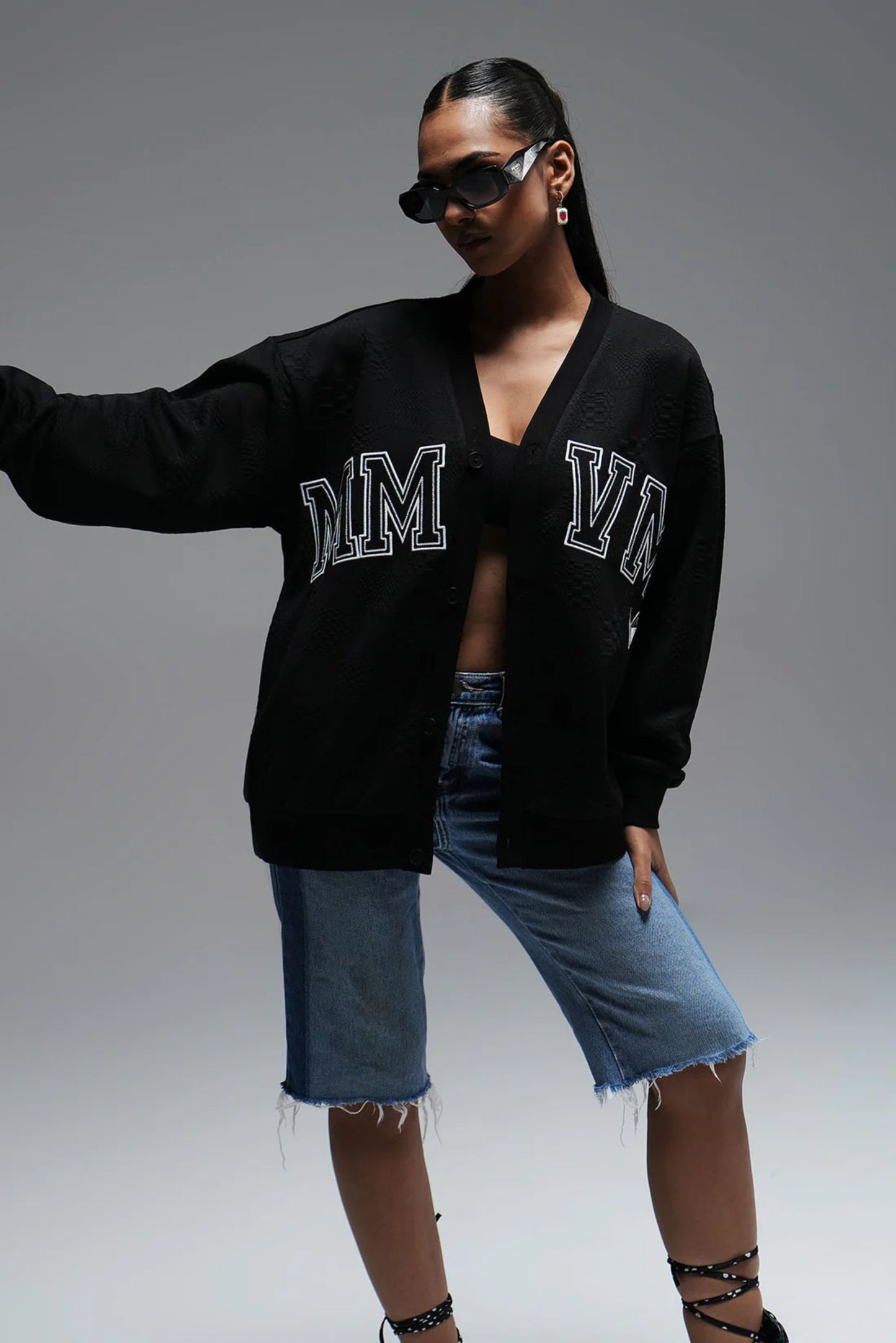 Button up cardigan - black