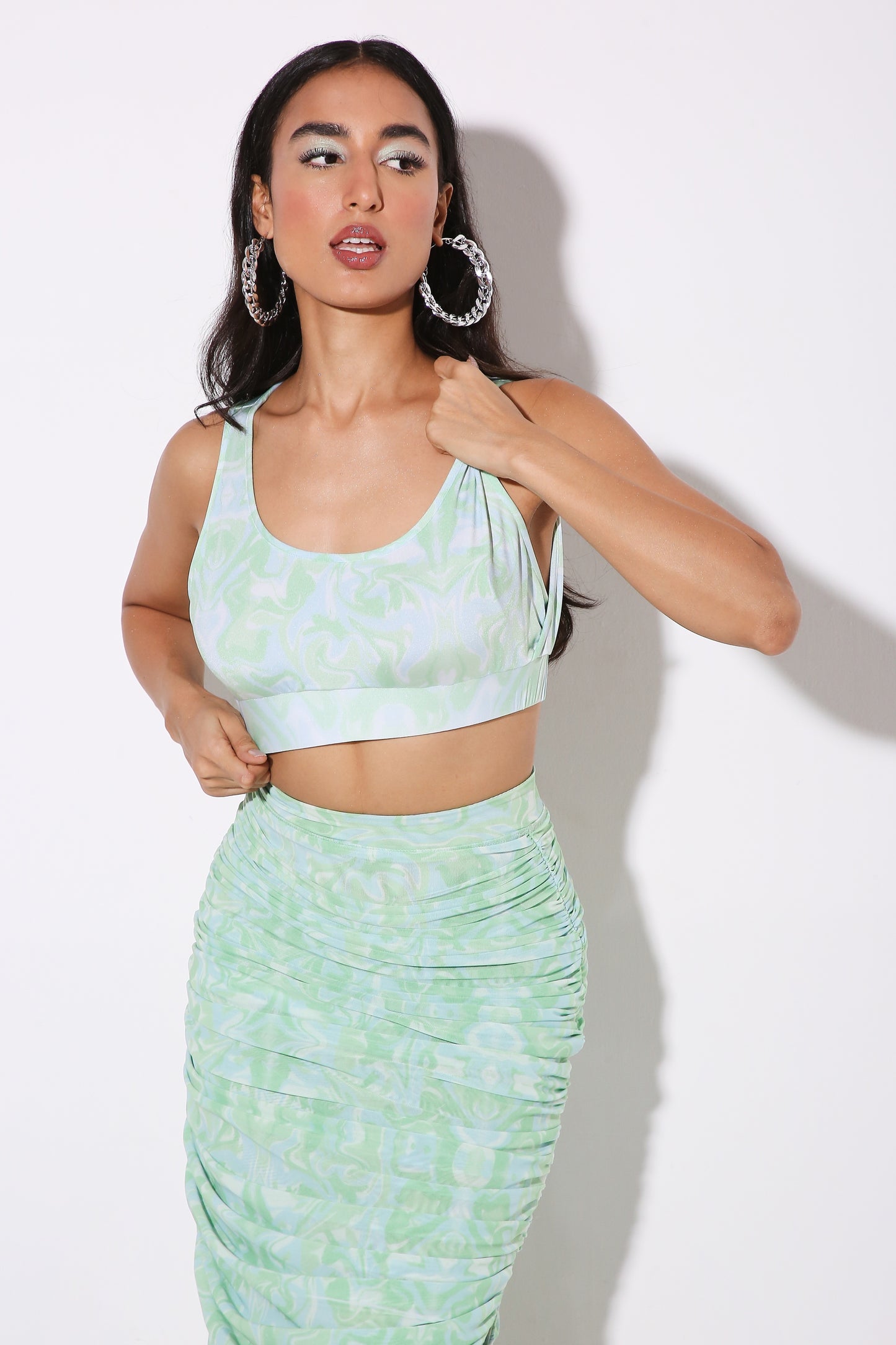 Melby - Sporty Bralette - Green Marble