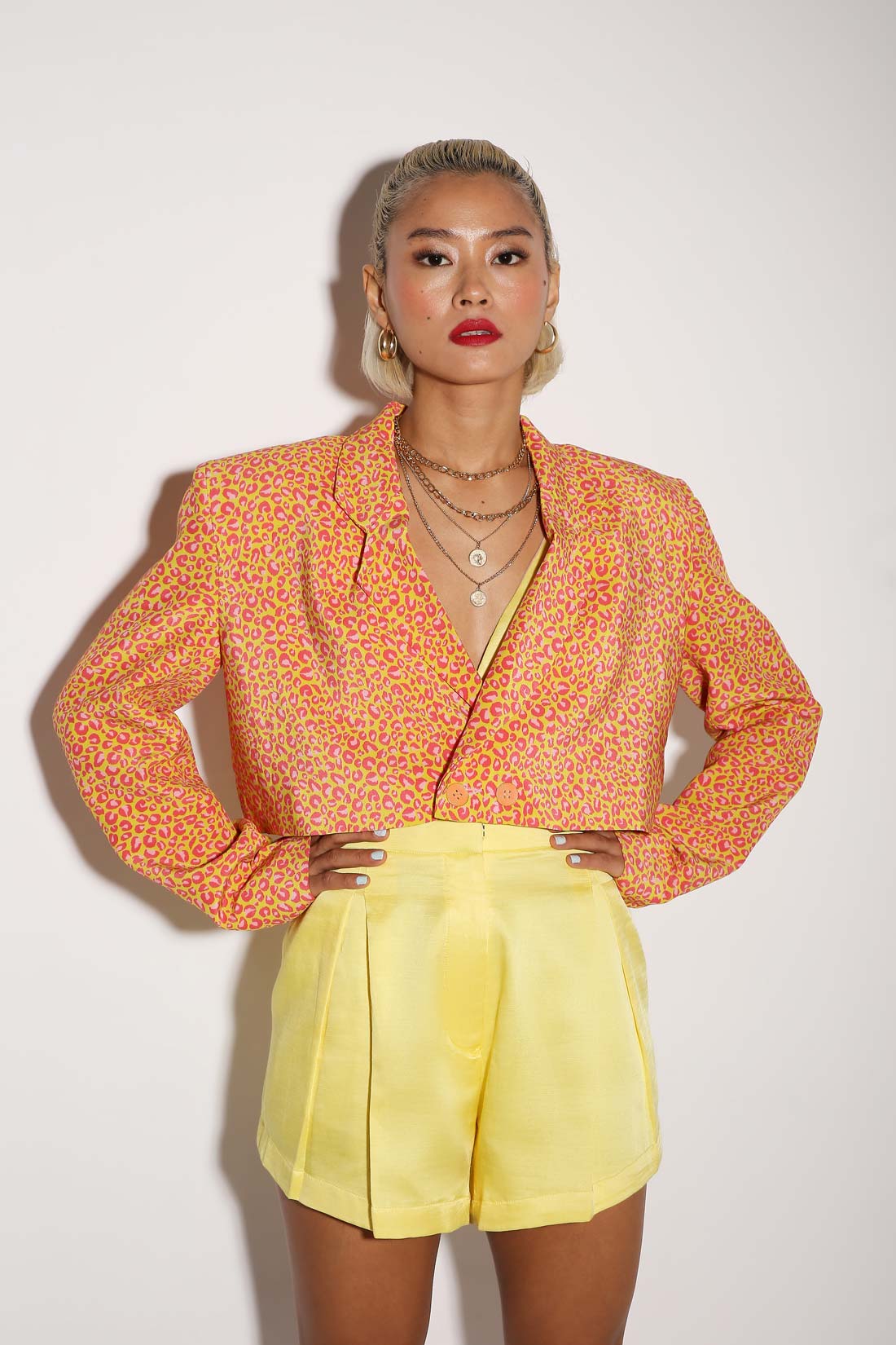 Mini Moxie - Cropped Blazer - Love Lepard Yuzu