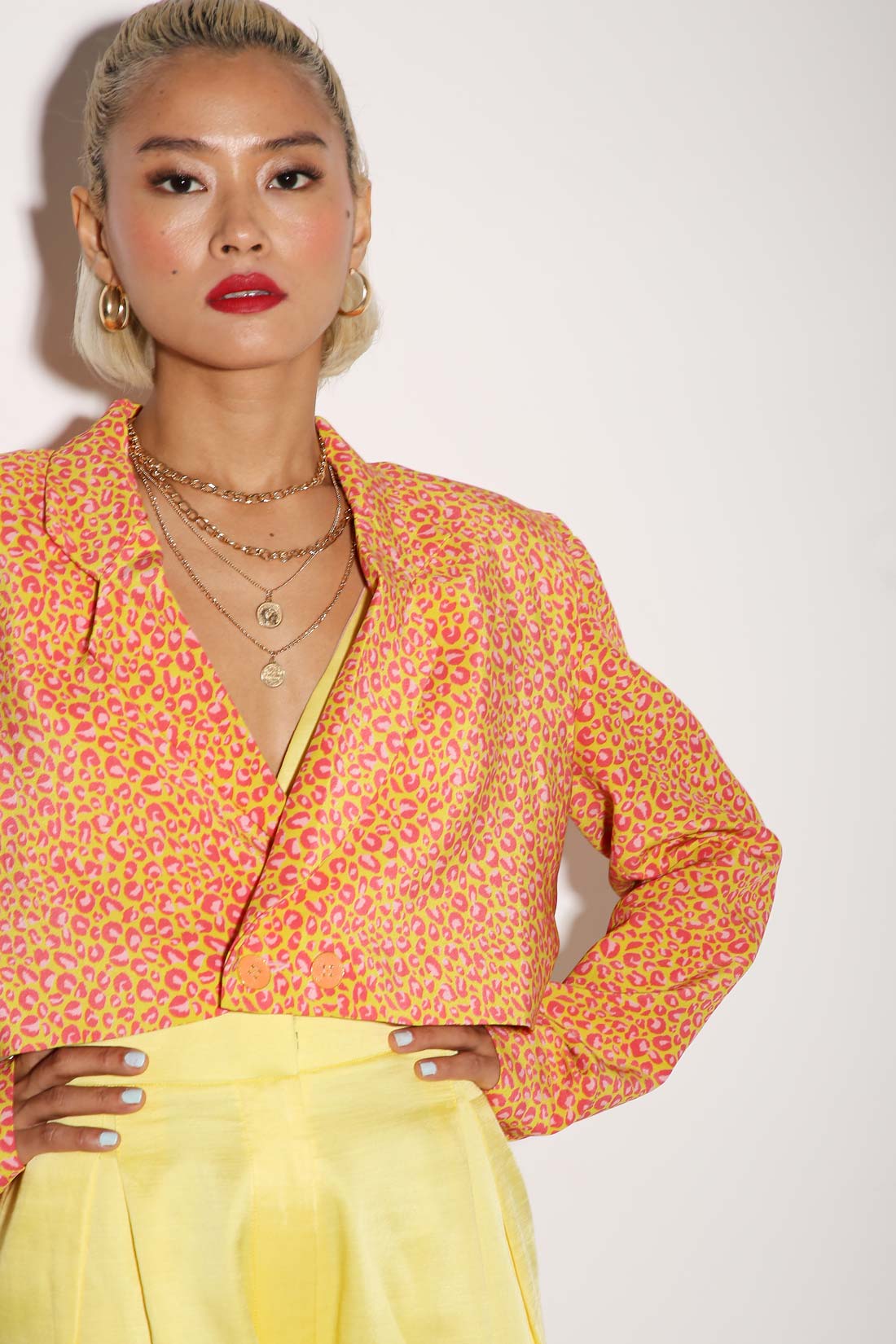 Mini Moxie - Cropped Blazer - Love Lepard Yuzu