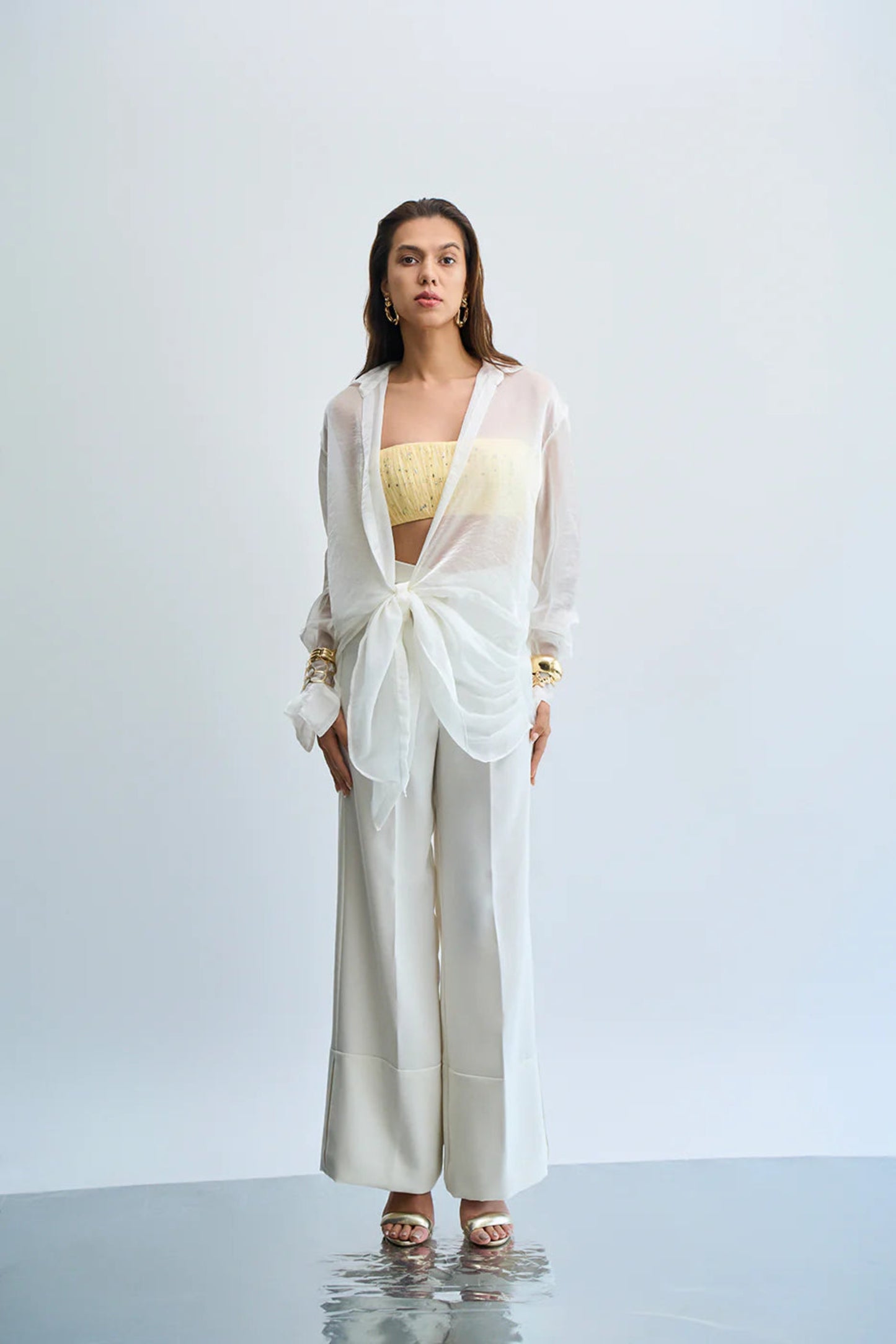 Oyster Wide Leg Trousers