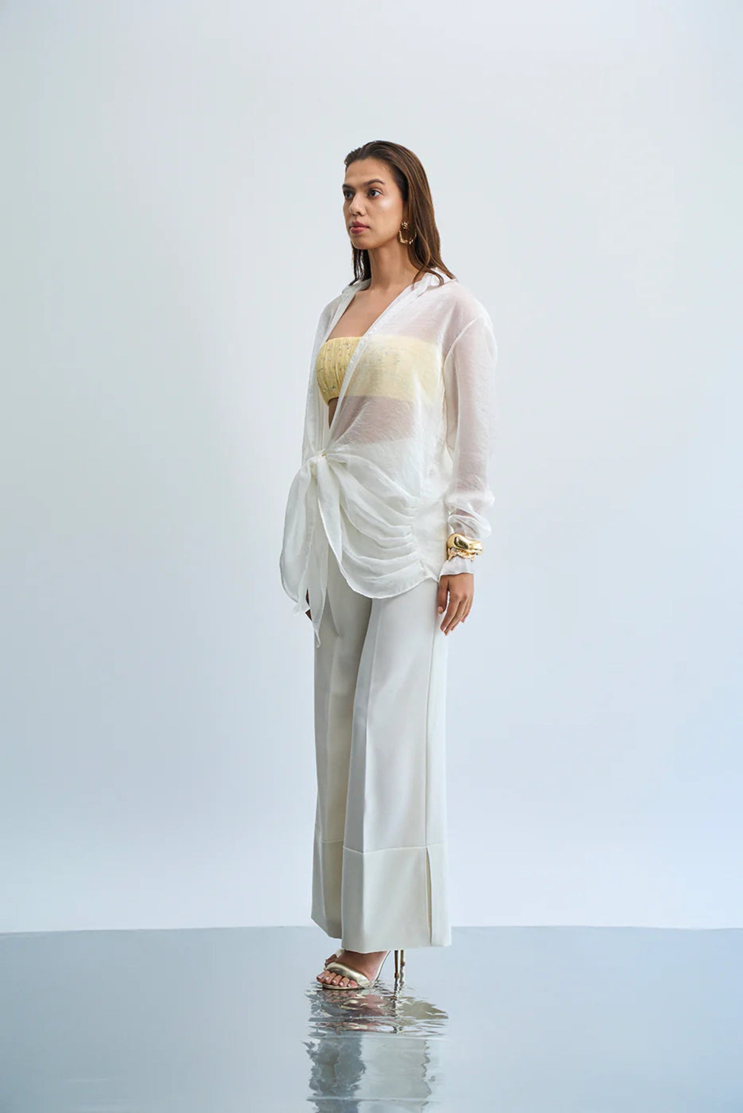 Oyster Wide Leg Trousers