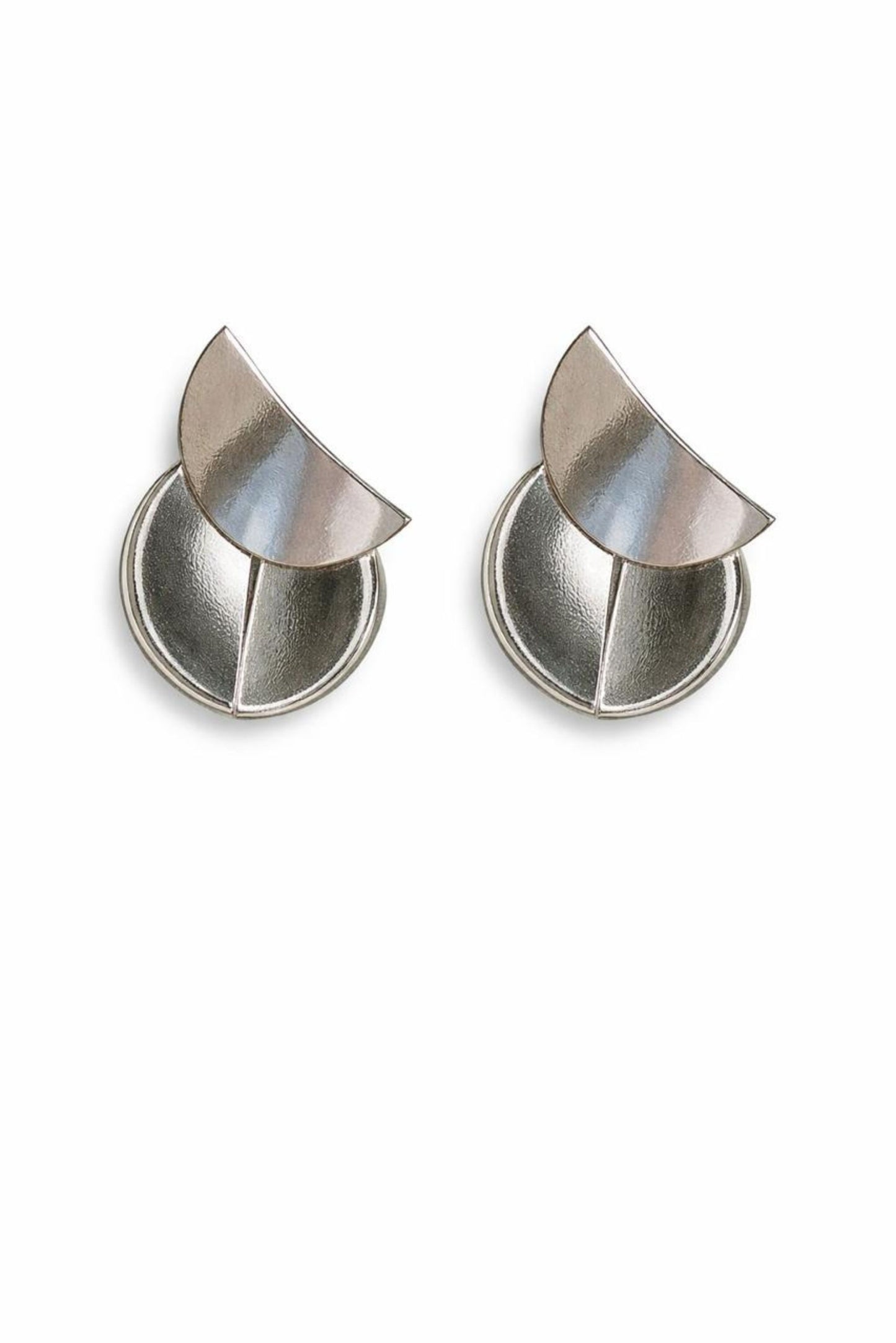 Contemporary Sculpted Sterling Silver Statement Earrings