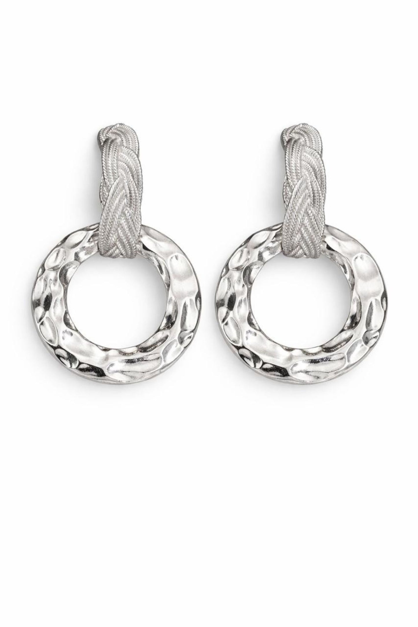 Convertible 2-Way Sterling Silver Hoop & Drop Statement Earrings