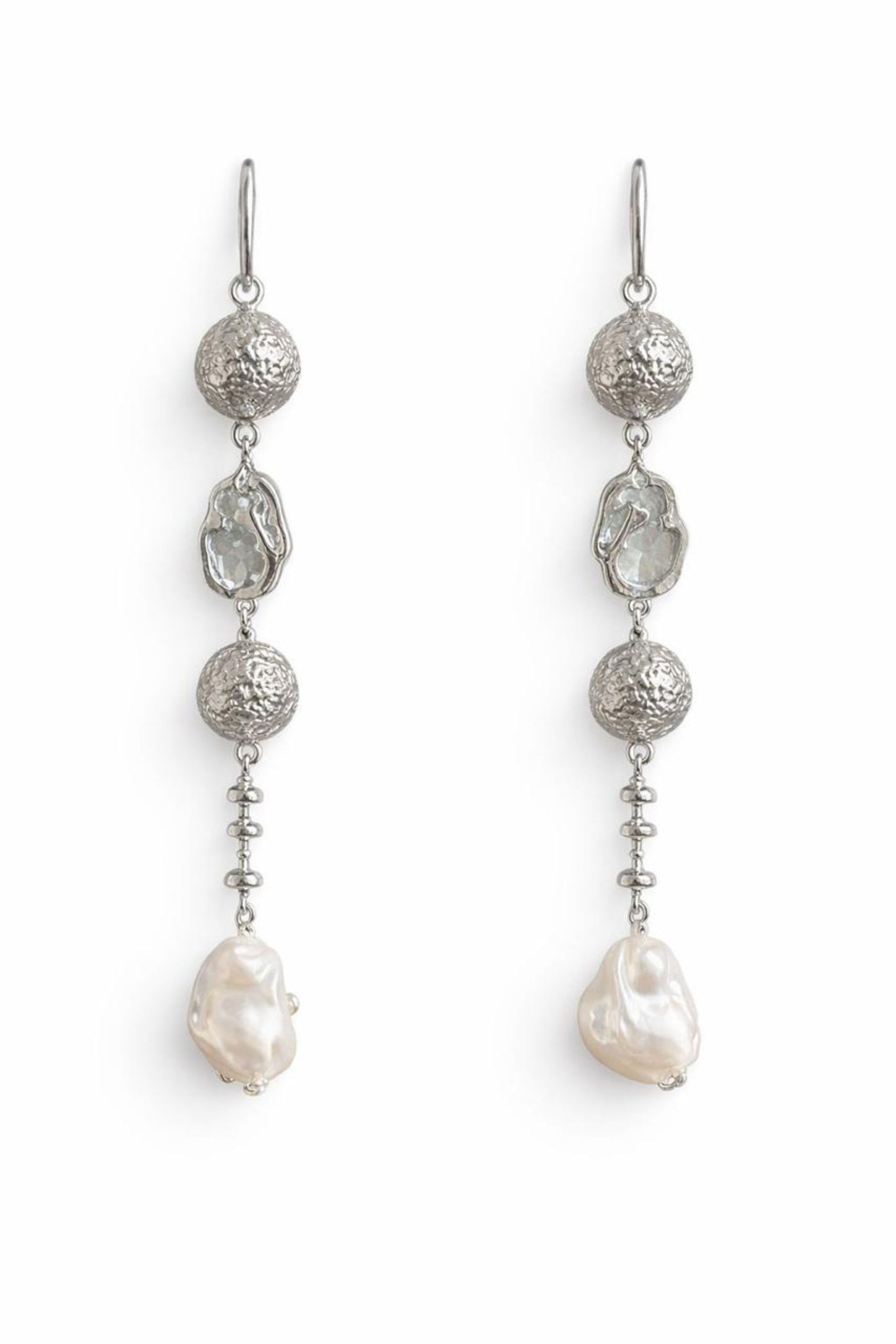 Baroque Pearl Drop Sterling Silver Statement Earrings
