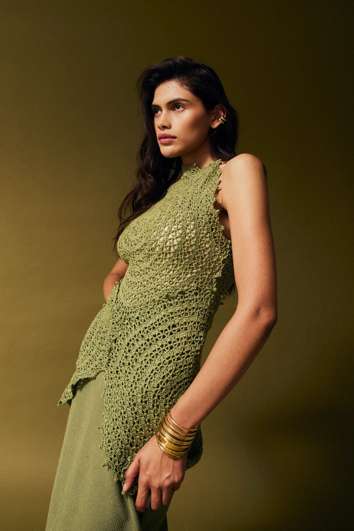 ORIA Crochet Top & Sol Slit Skirt