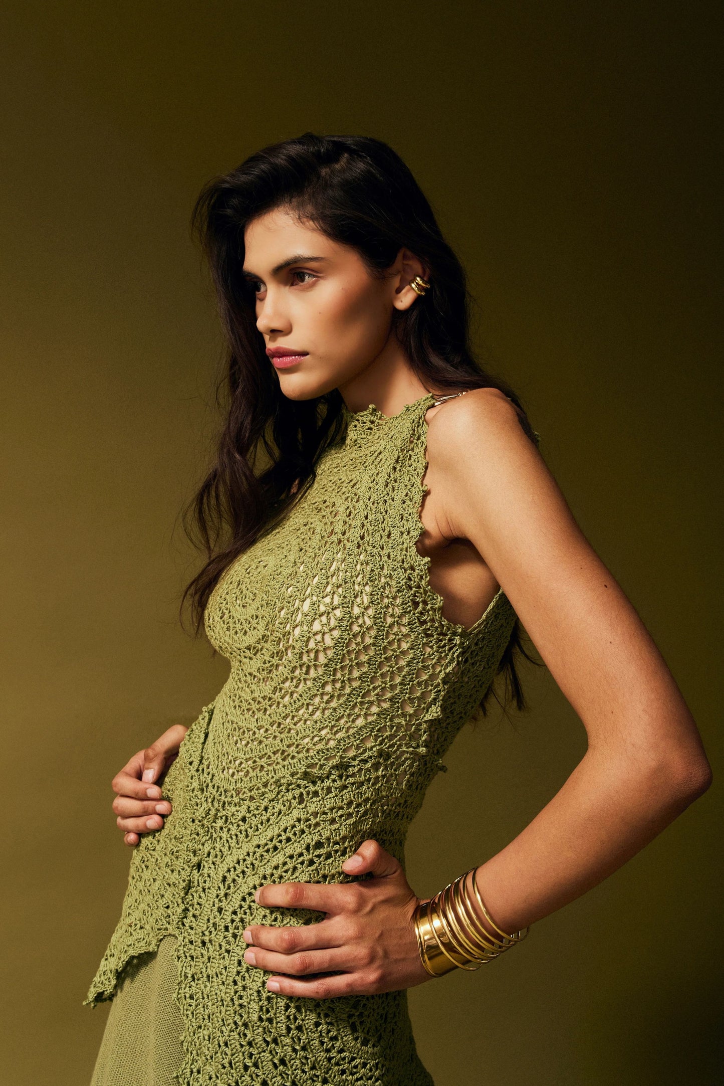 ORIA Crochet Top & Sol Slit Skirt