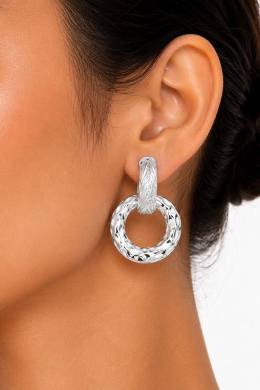 Convertible 2-Way Sterling Silver Hoop & Drop Statement Earrings