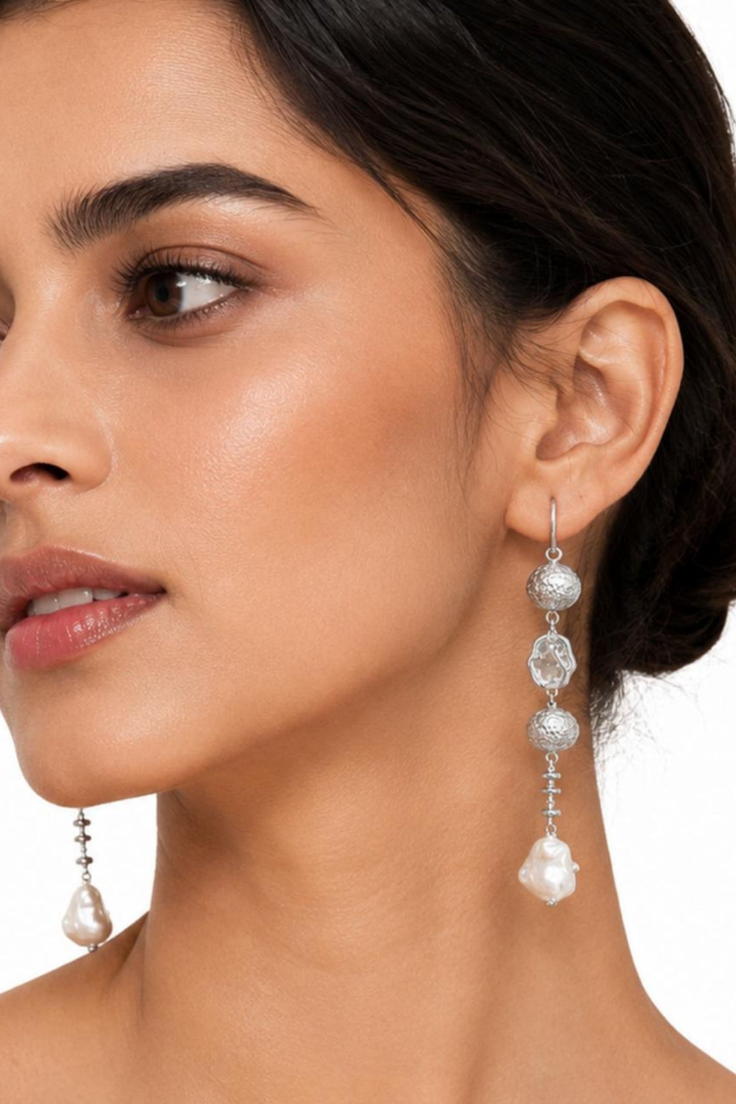 Baroque Pearl Drop Sterling Silver Statement Earrings
