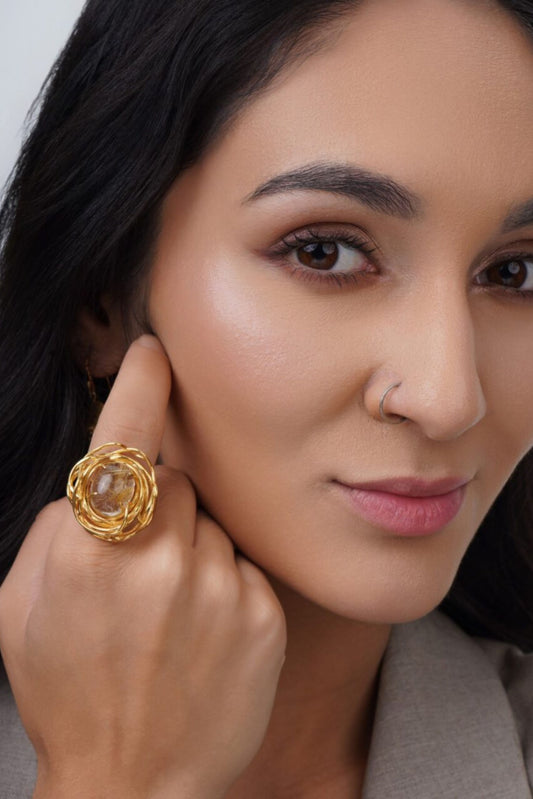 Nido Ring - Golden Rutile