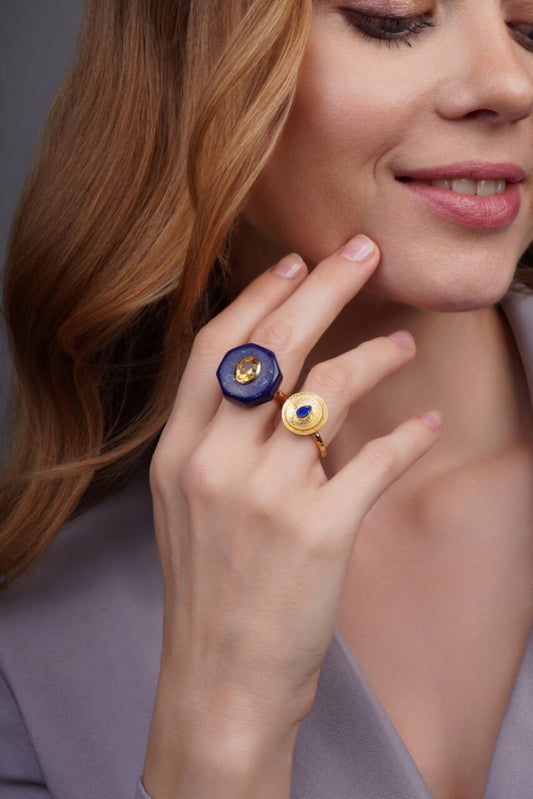 Cirkel Ring - Lapis Lazuli