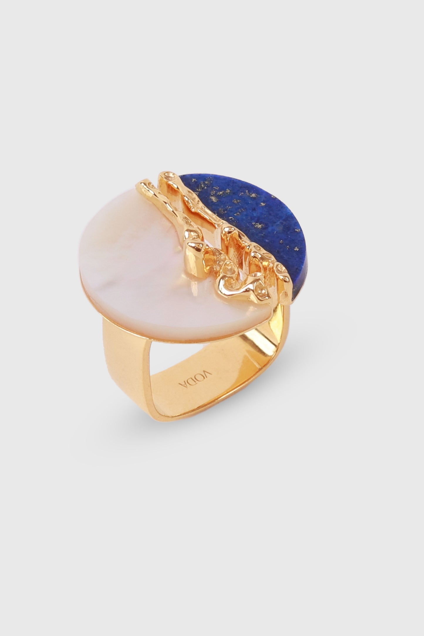 Luna Ring - Mother of Pearl and Lapis Lazuli