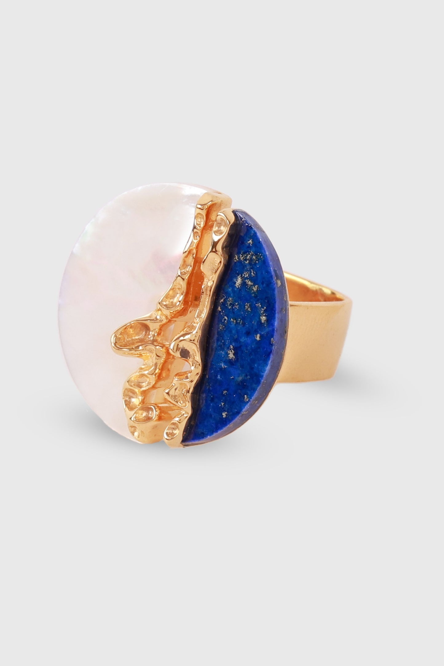 Luna Ring - Mother of Pearl and Lapis Lazuli
