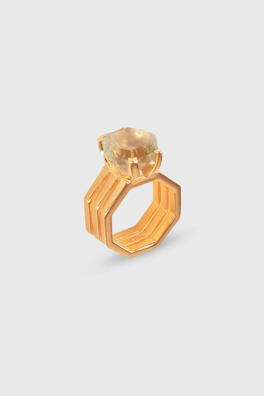 Hexa Ring - Green Amethyst