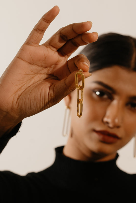 Chain Cascade earrings short