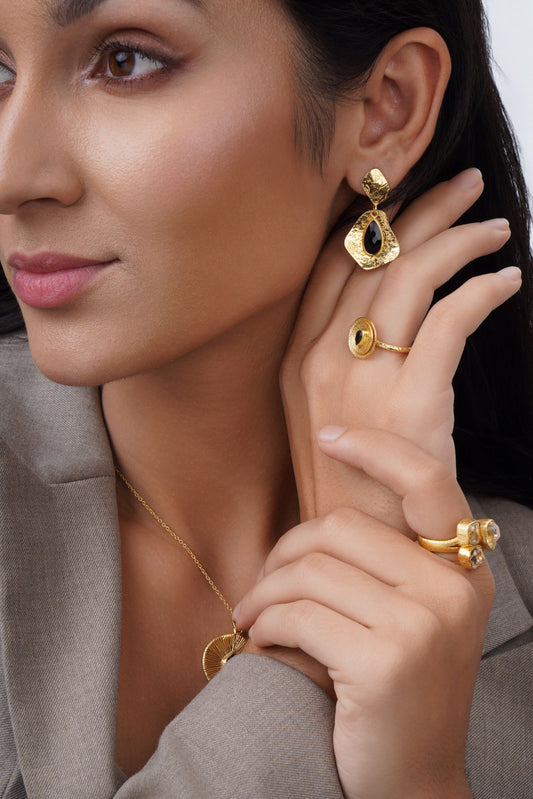 Euphoria Earrings - Black Onyx